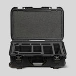 Front view of Foama Black Color Carry-on case and Custom Foam Insert for ARRI HI-5 or ARRI HI-5 SX