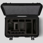 Top view of Foama Black Color Carry-on case and Custom Foam Insert for ARRI HI-5 or ARRI HI-5 SX