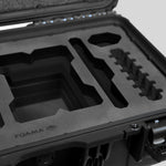 Close-up view 1 of a Red Raptor-X Black Color Carry-on Case with Custom Black Foam Insert