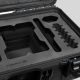 Close-up view 1 of a Red Raptor-X Black Color Carry-on Case with Custom Black Foam Insert